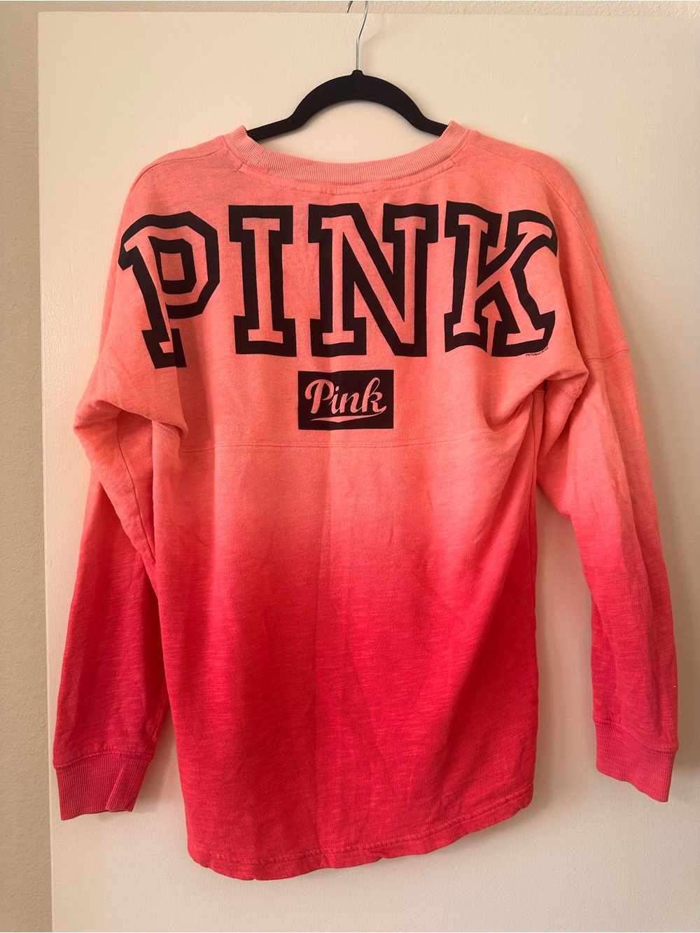 PINK Victoria's Secret Ombre Crewneck Sweatshirt — Coral to Hot Pink